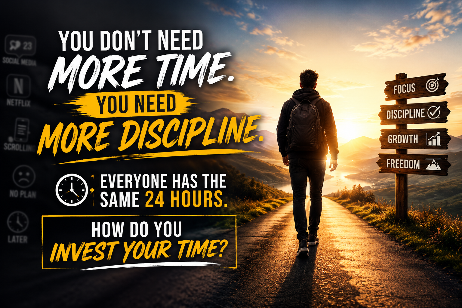 You Don't Need More Time. You Need More Discipline. Everyone has the same 24 hours. Winners use them differently